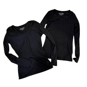 Maurices black long sleeved semi transparent size small long sleeved tops